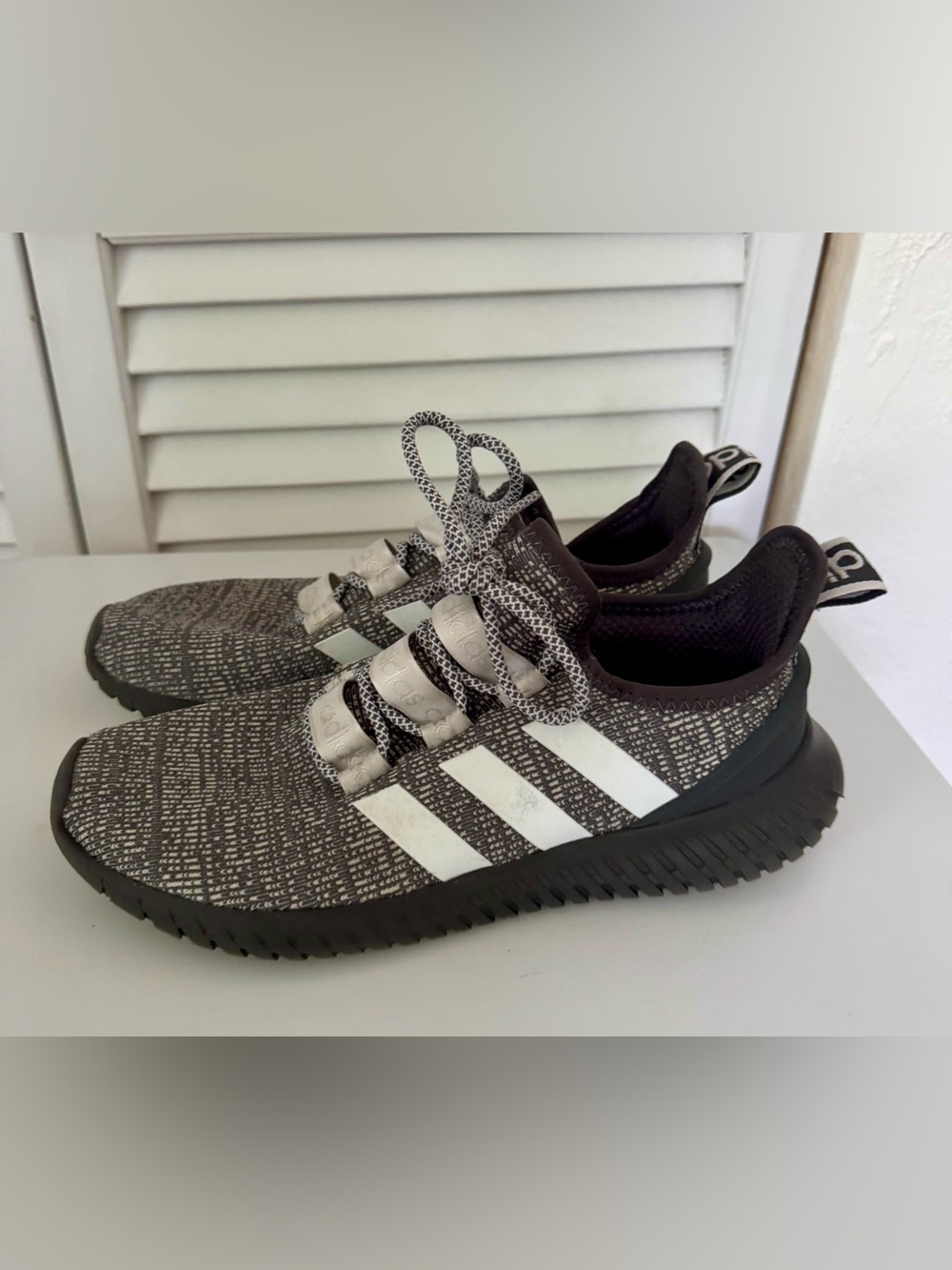 adidas Kaptir Knit Slip-On Sneakers with Three Stripes